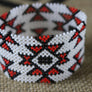 Art# K292 3+ inch. Original Kayapo Traditional Peyote stitch Beaded Bracelet from Brazil.