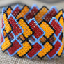 Art# K294 3+ inch. Original Kayapo Traditional Peyote stitch Beaded Bracelet from Brazil.