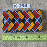 Art# K294 3+ inch. Original Kayapo Traditional Peyote stitch Beaded Bracelet from Brazil.