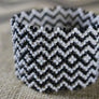 Art# K300 3.5+ inch. Original Kayapo Traditional Peyote stitch Beaded Bracelet from Brazil.