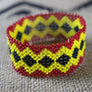 Art# K306 3.5+ inch. Original Kayapo Traditional Peyote stitch Beaded Bracelet from Brazil.