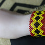 Art# K306 3.5+ inch. Original Kayapo Traditional Peyote stitch Beaded Bracelet from Brazil.