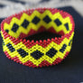 Art# K306 3.5+ inch. Original Kayapo Traditional Peyote stitch Beaded Bracelet from Brazil.