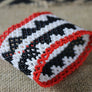 Art# K308 3.5 inch. Original Kayapo Traditional Peyote stitch Beaded Bracelet from Brazil.