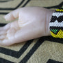 Art# K309 3+ inch. Original Kayapo Traditional Peyote stitch Beaded Bracelet from Brazil.