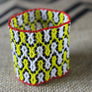 Art# K311 3 inch. Original Kayapo Traditional Peyote stitch Beaded Bracelet from Brazil.