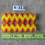 Art# K313 3+ inch. Original Kayapo Traditional Peyote stitch Beaded Bracelet from Brazil.