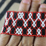 Art# K315 3 inch. Original Kayapo Traditional Peyote stitch Beaded Bracelet from Brazil.