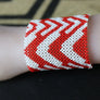 Art# K316 3+ inch. Original Kayapo Traditional Peyote stitch Beaded Bracelet from Brazil.