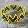 Art# K317 2.5+ inch. Original Kayapo Traditional Peyote stitch Beaded Bracelet from Brazil.