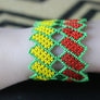 Art# K318 3+ inch. Original Kayapo Traditional Peyote stitch Beaded Bracelet from Brazil.