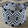 Art# K319 3.5+ inch. Original Kayapo Traditional Peyote stitch Beaded Bracelet from Brazil