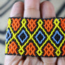 Art# K321  3 inch. Original Kayapo Traditional Peyote stitch Beaded Bracelet from Brazil