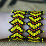 Art# K342 2.5+ inch. Original Kayapo Traditional Peyote stitch Beaded Bracelet from Brazil