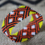 Art# K343 3+ inch. Original Kayapo Traditional Peyote stitch Beaded Bracelet from Brazil