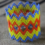 Art# K345 3+ inch. Original Kayapo Traditional Peyote stitch Beaded Bracelet from Brazil