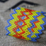 Art# K345 3+ inch. Original Kayapo Traditional Peyote stitch Beaded Bracelet from Brazil