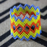 Art# K345 3+ inch. Original Kayapo Traditional Peyote stitch Beaded Bracelet from Brazil
