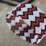 Art# K356 3.5+ inch. Original Kayapo Traditional Peyote stitch Beaded Bracelet from Brazil