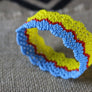 Art# K358 3.5+ inch. Original Kayapo Traditional Peyote stitch Beaded Bracelet from Brazil