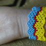 Art# K358 3.5+ inch. Original Kayapo Traditional Peyote stitch Beaded Bracelet from Brazil