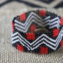 Art# K359 3+ inch. Original Kayapo Traditional Peyote stitch Beaded Bracelet from Brazil