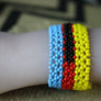 Art# K360 3.5+ inch. Original Kayapo Traditional Peyote stitch Beaded Bracelet from Brazil