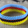 Art# K360 3.5+ inch. Original Kayapo Traditional Peyote stitch Beaded Bracelet from Brazil