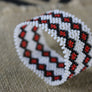 Art# K367 3+ inch. Original Kayapo Traditional Peyote stitch Beaded Bracelet from Brazil