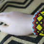 Art# K369 3+ inch. Original Kayapo Traditional Peyote stitch Beaded Bracelet from Brazil