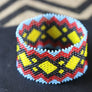 Art# K369 3+ inch. Original Kayapo Traditional Peyote stitch Beaded Bracelet from Brazil