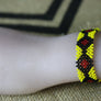 Art# K371 3.5 inch. Original Kayapo Traditional Peyote stitch Beaded Bracelet from Brazil