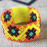 Art# K372 3.5+ inch. Original Kayapo Traditional Peyote stitch Beaded Bracelet from Brazil