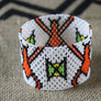 Art# 373K - 3.5 inch. Original Kayapo Traditional Peyote stitch Beaded Bracelet from Brazil