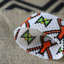 Art# 373K - 3.5 inch. Original Kayapo Traditional Peyote stitch Beaded Bracelet from Brazil