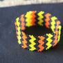 Art# K377 3 inch. Original Kayapo Traditional Peyote stitch Beaded Bracelet from Brazil