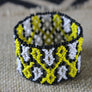 Art# K378 2.5+ inch. Original Kayapo Traditional Peyote stitch Beaded Bracelet from Brazil