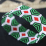 Art# K381 3.5+ inch. Original Kayapo Traditional Peyote stitch Beaded Bracelet from Brazil