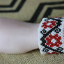Art# K382 3+ inch. Original Kayapo Traditional Peyote stitch Beaded Bracelet from Brazil