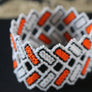 Art# K385 3+ inch. Original Kayapo Traditional Peyote stitch Beaded Bracelet from Brazil