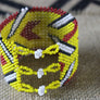 Art# K386 3.5 inch. Original Kayapo Traditional Peyote stitch Beaded Bracelet from Brazil