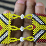 Art# K386 3.5 inch. Original Kayapo Traditional Peyote stitch Beaded Bracelet from Brazil