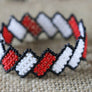 Art# K387 2.5+ inch. Original Kayapo Traditional Peyote stitch Beaded Bracelet from Brazil