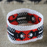 Art# K389 3.5+ inch. Original Kayapo Traditional Peyote stitch Beaded Bracelet from Brazil