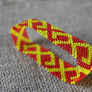 Art# K394 3.5+ inch. Original Kayapo Traditional Peyote stitch Beaded Bracelet from Brazil