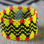 Art# K400 3 inch. Original Kayapo Traditional Peyote stitch Beaded Bracelet from Brazil