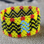Art# K400 3 inch. Original Kayapo Traditional Peyote stitch Beaded Bracelet from Brazil