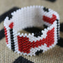 Art# K406 3+ inch. Original Kayapo Traditional Peyote stitch Beaded Bracelet from Brazil
