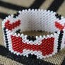 Art# K406 3+ inch. Original Kayapo Traditional Peyote stitch Beaded Bracelet from Brazil