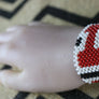 Art# K406 3+ inch. Original Kayapo Traditional Peyote stitch Beaded Bracelet from Brazil